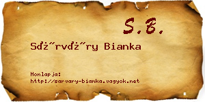 Sárváry Bianka névjegykártya