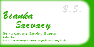 bianka sarvary business card