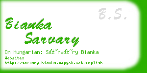 bianka sarvary business card